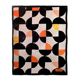 Cosatto Baby Blanket, Combed Cotton Knitted, New Baby Gift, Black/Pink/Orange, Debut, 90 x 70