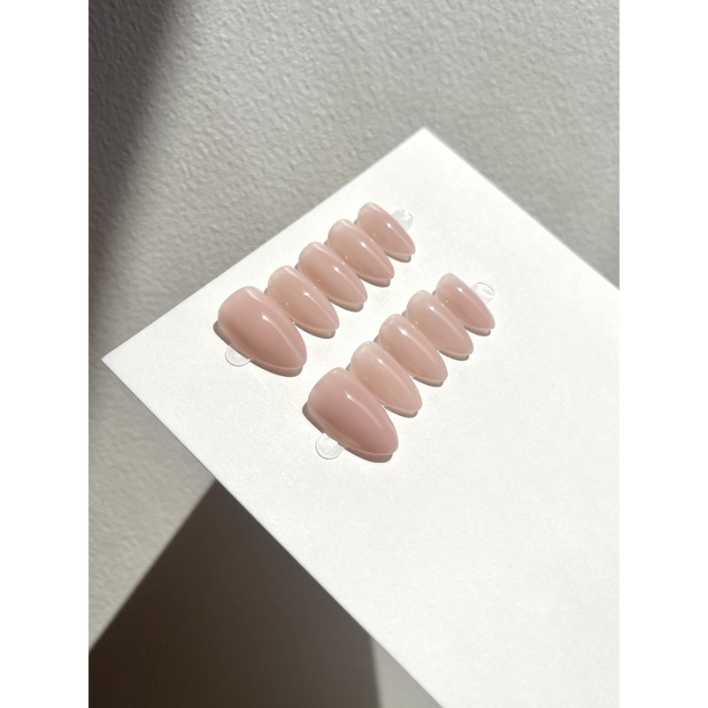 Daily mute tone skin color handmade nail tips - Petit