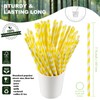 [1000 Count] Yellow Paper Drinking Straws, 7.75 Inch -Restaurant Bulk