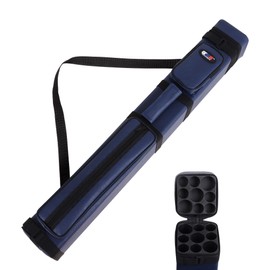 GSE Games & Sports Expert 3x6 Hard Pool Cue Case, Billiard Stick Carrying Bag for 3 Sticks, Holds 3 Butts and 6 Shafts, Pool Cue Cases, Billiards Accessories - Blue