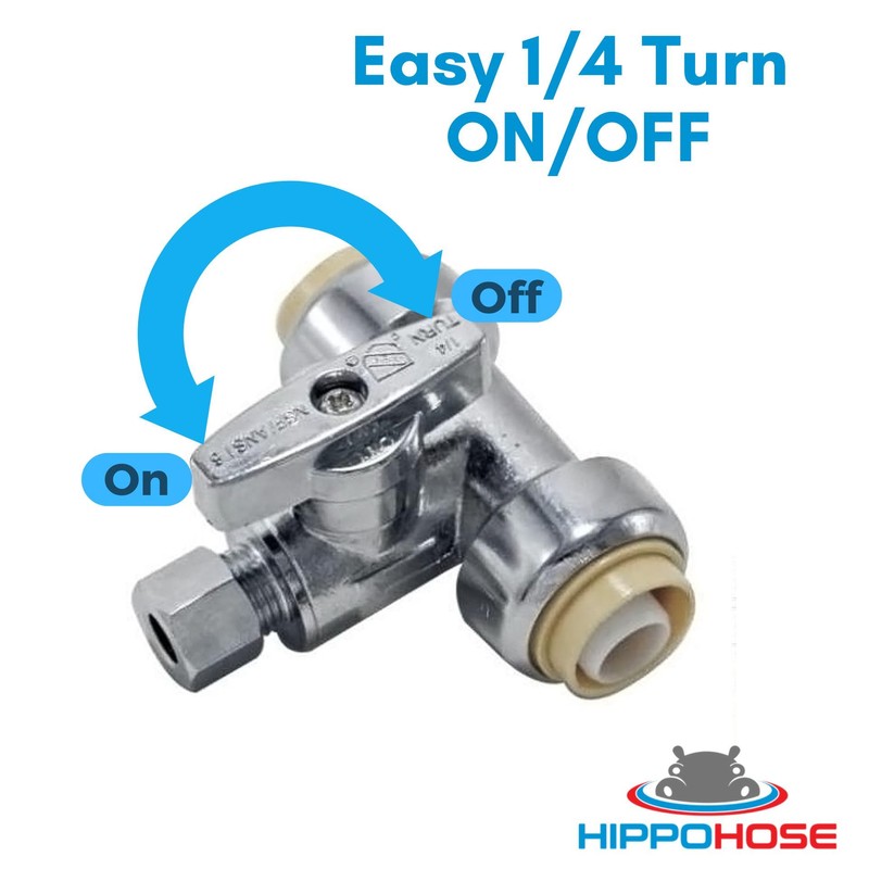 Push On T-STOP Shut Off Valve (1/2" Push x 1/2"