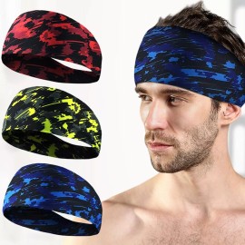 Unbranded Sweat Headband for Men Women Sweatband Yoga Gym Running Stretch Sports Head Band - Yellow Solid, 1 Pack