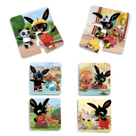 Lisiciani - Bing Officiel - Jeu Educatif Premier Puzzle Bébé - pour Enfant dès 1 an - Puzzle 4 Pieces Renforcées - Développe la Motricité fine, l'Attention, la Mémoire et la Logique de Bébé