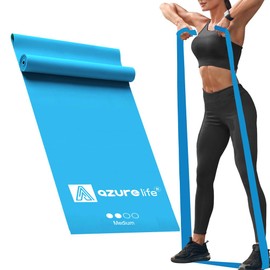 A AZURELIFE Professional Individual Exercise Resistance Bands, Single 5, 6,7 Ft or 8 Yards Elastic Bands, Non-Latex Stretch Bands for PT, Yoga, Pilates, Rehab, at-Home or The Gym Workouts