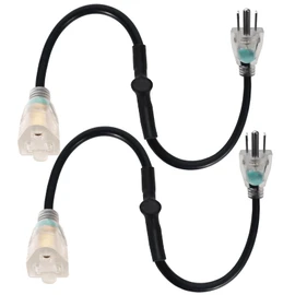 2 cables de extensión controlados por termostato, 10 grados, encendido automático/22 °F (10 grados), salida controlada por termostato para driver de cable de calor, compatible con cualquier enchufe de