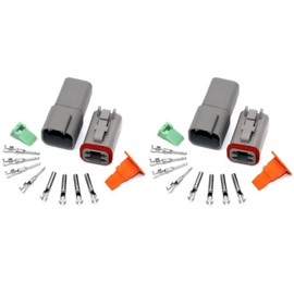 2pc 4 Pin Fits Deutsch Dt Series Multi Plug Waterproof Connector Kit