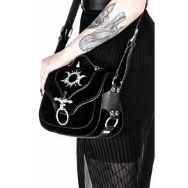 Restyle Triple Goddess Crescent Moons Sun Goth Punk Crossbody Satchel Purse Bag