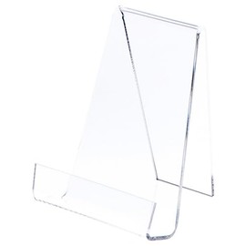 Plymor Clear Acrylic Book Easel with 1.375" Ledge with Lip, 6" W x 5.5" D x 7.25" H (6 Pack)