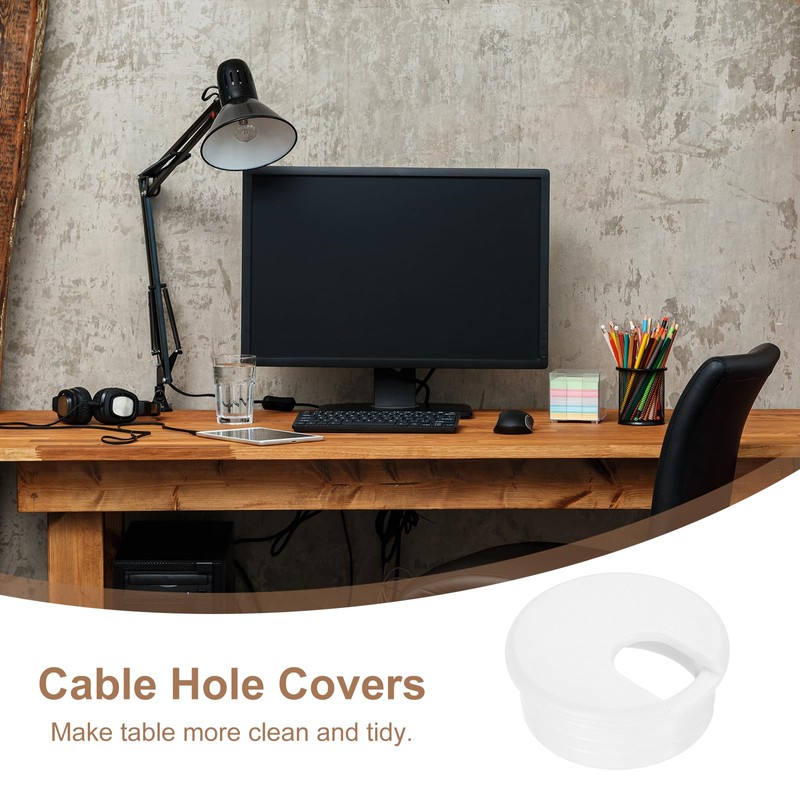 QUARKZMAN Cable Hole Cover, 2 Pieces 45mm/1-3/4" ABS Desk Cable