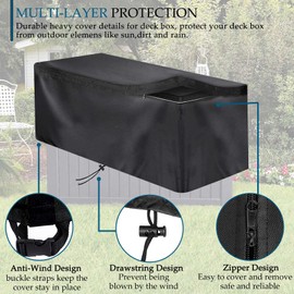 Cover for storage boxes, garden box cover, cushion box cover, protective cover, rip-stop and weather-resistant, 420D Oxford cloth locker protective cover (132 x 71 x 67 cm)