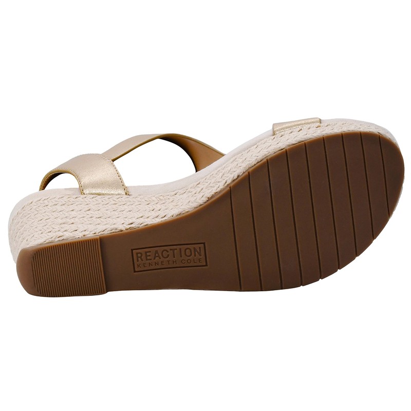 Kenneth Cole REACTION Women's Card Wedge, Soft Gold PU, 9