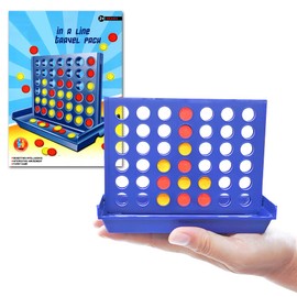 Pup Go 4 Win Mini Game, Four Wins Travel Game, 4 in One Row, Strategy Game for Children from 3 4 5 6 7 8 Years Boys and Adults (Mini)