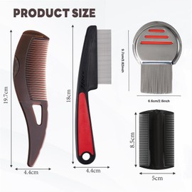 TELAIN 4 Stück Kopfhautpflege Kämme Hohle Zähne zur Schuppenentfernung & Massagebürsten für eine gesunde Kopfhaut, Entfernung von Schmutz und Schuppen, Braun, Rot, Schwarz & Blau (Set von 4)