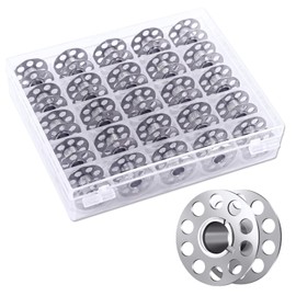 Sewing Machine Spool, 25 Pieces Spool Sewing Machine Empty with Storage Box, Bobbins Metal Thread Spool