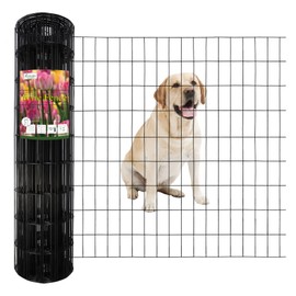 FOREHOGAR Black PVC Coated Welded Wire Fence 36 Inch x 50 Foot, 2 Inch x 4 Inch 14GA, Garden Border Fencing Roll Vinyl Coating Metal Wire Mesh Hardware Cloth for Yard Vegetable Plant Protection