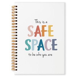 Grace Yonks Cute Colorful Safe Space Journal Notebook, Mental Health Self-Care Journal, Aesthetic Composition Book for Girls, Preppy School Supplies, 5.8" x 8.3" with 80 Pages(014)