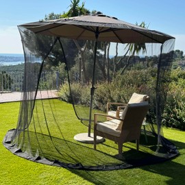 Mosquito Net for Umbrella 9.2 FT | Large Sizes & Fabric Designed for Outdoors | Insect House Screen Netting for Patio, Porch & Garden Terrace | Outside Canopy Bug & Fly Protection Enclosure