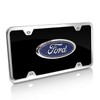 Ford Black Acrylic License Plate with Chrome Frame Kit