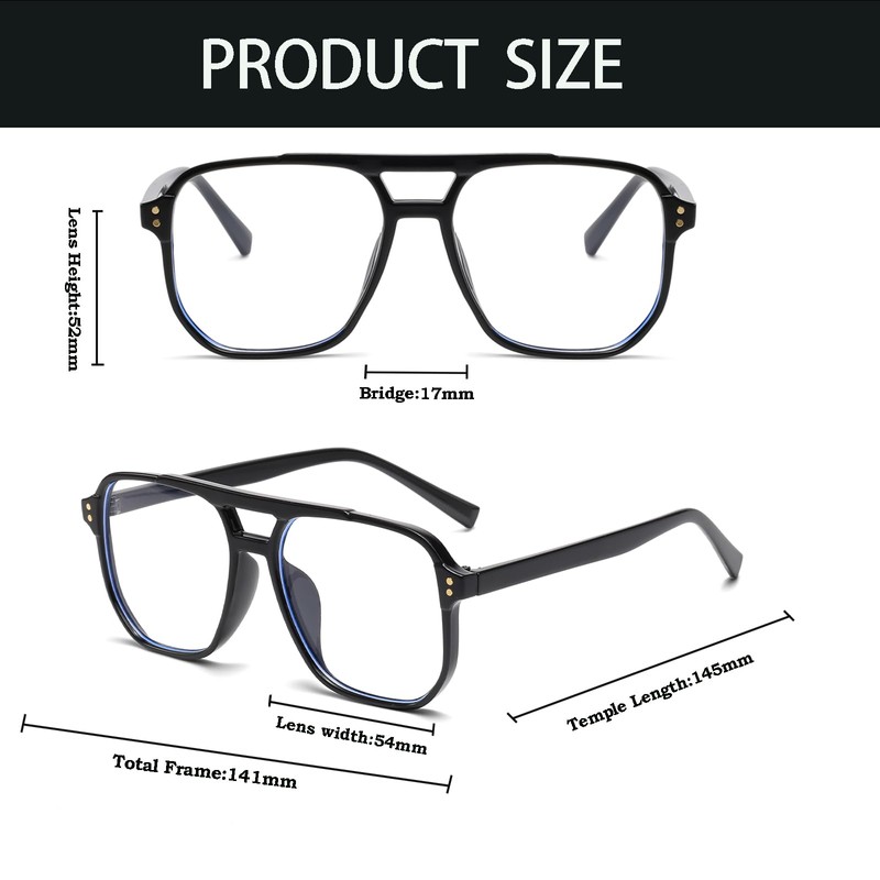 YAMEIZE Blue Light Filter Glasses for Women and Men Square