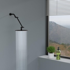 Lordear Shower Extension Arm 11 Inch Oil Rubbed Bronze Shower Head Extension Adjustable Height Angle,Solid Stainless Steel Shower Extender Arm for Rain Shower Head With Universal Connection