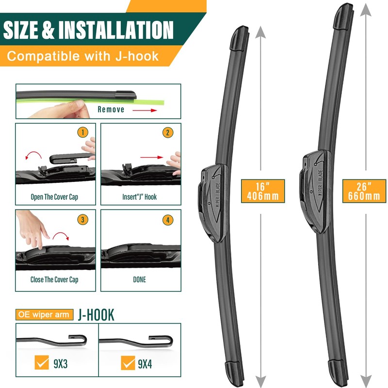 KVQ Windshield Wiper Blades Replacement for Honda CRV CR-V 2007