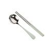 KASHIBAKER Chopsticks Set, Spoon Combination Set, Stainless Steel, 7.3 inches