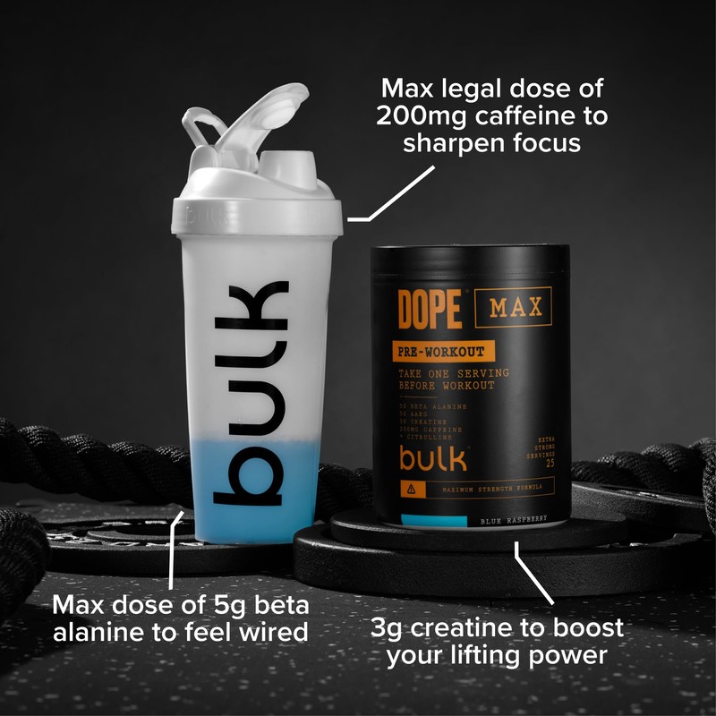 Bulk Dope Max Pre-Workout Powder, 563 g, 3g Creatine