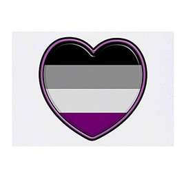 'Asexual Pride Heart' Temporary Tattoo - Water Resistant, Skin-Safe, Non-Toxic Transfer (TO00043756)