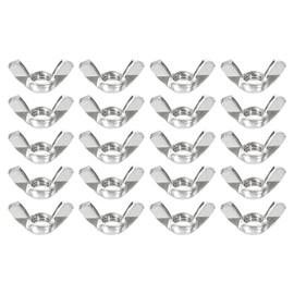 sourcing map M10x1.5" Wing Nut 25 Pcs, 201 Stainless Steel Butterfly Wing Nuts Fasteners Parts Hand Twist Tighten Wing Nuts for Machinery Electronic Equipment DIY, Silver Tone