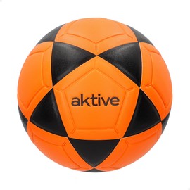 AKTIVE Pallone da calcio indoor in PVC 230-250 grammi D18 cm taglia 3, colore arancione e nero, resistente e durevole, ideale per allenamento all'aperto, sport e pallone da calcio