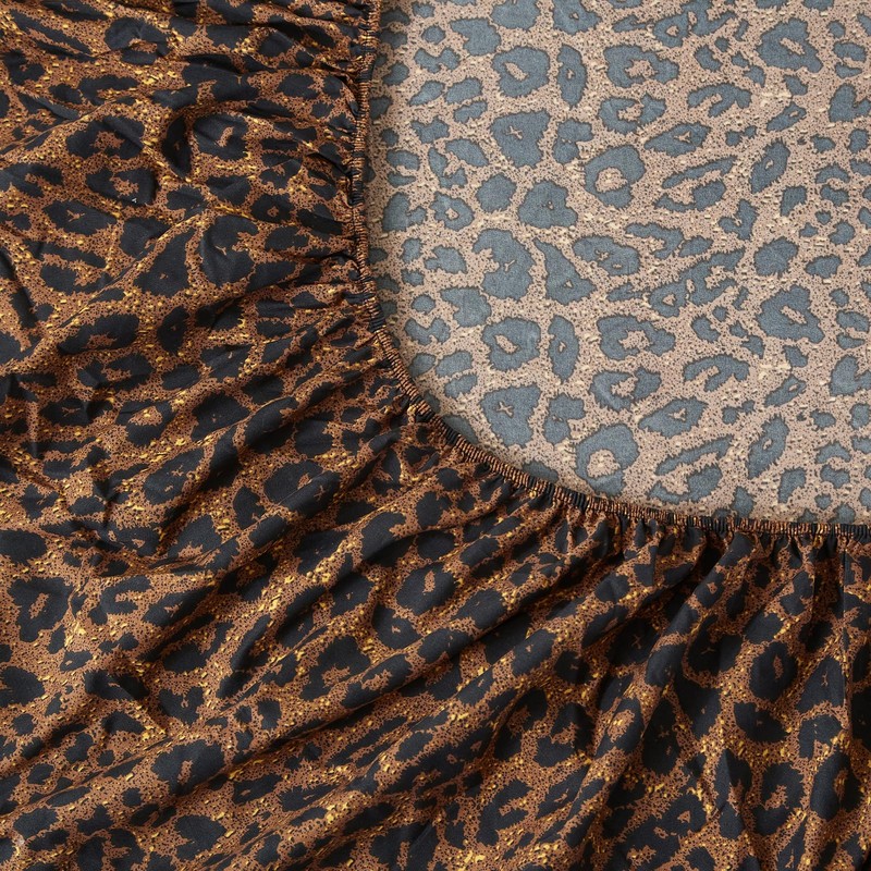 LifeTB Leopard Sheets Set 4 Piece Brown Leopard Cheetah Printed