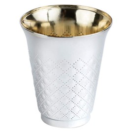 Silver Like Coated Elegant Cutlery Plastic Silverware Disposable Kiddush Wine Cups, 10 Pack, 6 oz, for Wedding, Passover Seder, Gifts, Kids