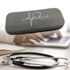 Folpus Stethoscope Carrying Case, Stethoscope Carrying Bag Stethoscope Holder Travel Protective Carry Covers, Storage Box, Organizer, Gray