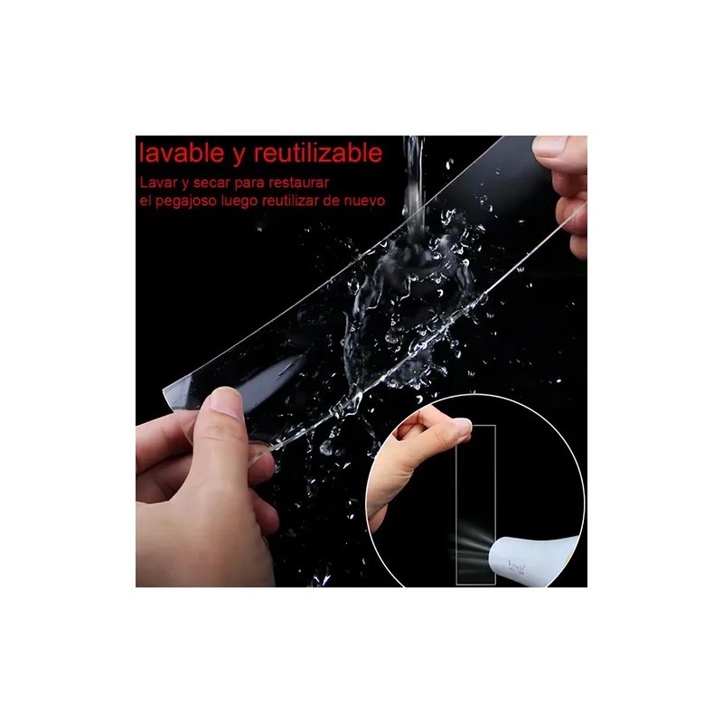 10m Cinta Nano Adhesiva De Doble Cara Lavable Reutilizable