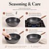 10.2-Inch Carbon Steel Wok Frying Pan with Lid, Flat Bottom