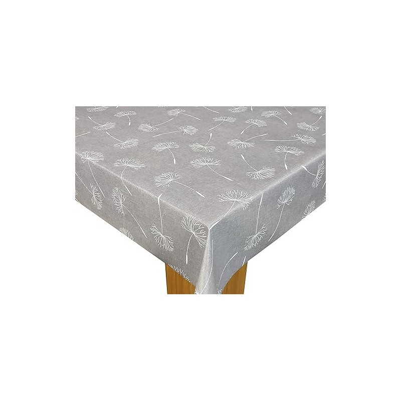 Karina Home Megan Wipe Clean Tablecloth Vinyl PVC (Grey, 120cm