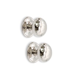 Infinity Decor Traditional Polished Nickel Hammered Texture Mortice Rim Door Knobs 55mm Pull Handles Pair - for Interior & Exterior Doors 