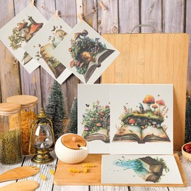 6 - Pack Swedish Kitchen Dish Cloths - Reusable Paper Towels for Counters & Dishes - Eco Friendly Cellulose Sponge Cloth - Assorted (Mushroom)