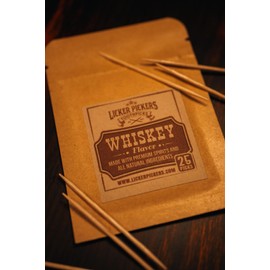 Licker Pickers Bourbon & Coke Flavored Toothpicks - 25 All White Birchwood Aged in Premium Spirits