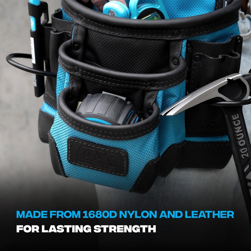 OX Ultimate 10 Pocket Leather & Nylon Dual Hammer Holder