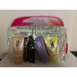 Clinique 7 PCS Travel Size Makeup Skincare Samples Gift Set Rainbow Bag