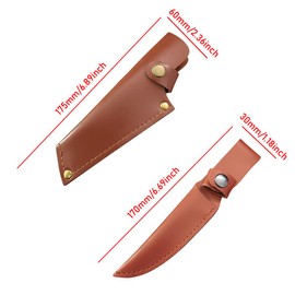 TorSor 2 Pack Knife Sheath Leather Holster Cover Protector Sleeve Case Guards Pouch with Belt Loop and Snap Closure for 5'' 4'' Fixed Blade Straight Knives Outdoor Camping Hunting