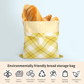 GDDAY Beeswax Bread Bags for Homemade Bread,Reusable Beeswax Bags for Sourdough,Cotton Linen Food Storage Bag to Keep Fresh - Extra Large 2 Pack