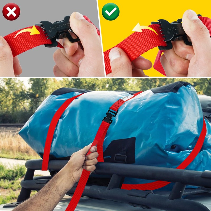 Lashing Strap,1"×12FT Tie Down Straps with Alligator Clip,Adjustable Cargo Straps