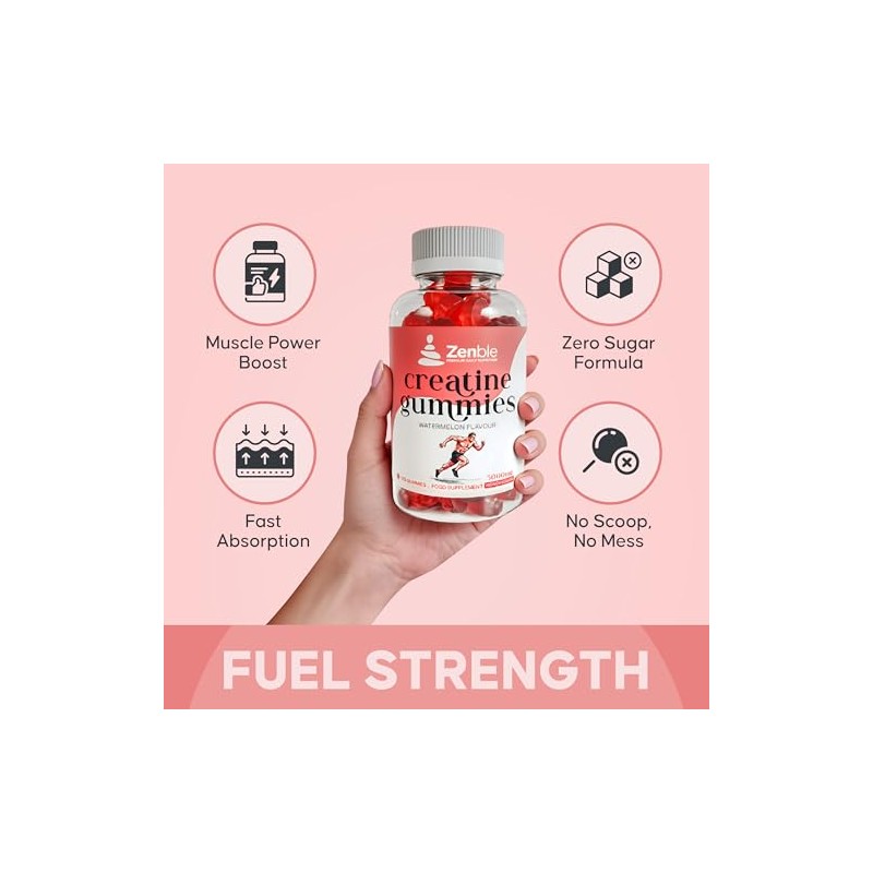Creatine Gummies 5000mg | Creatine Monohydrate Gummies | 120 Sugar