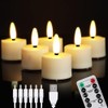 FPOO Flameless Rechargeable Candles with Remote Timer, Small Rechargeable Tea