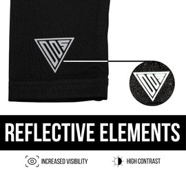 D.R.I.P Over Skill 2 Pack REFLECTIVE LOGO Arm Sleeves, Compression & Anti-Slip, UPF 50 Sun Protection, Wicks Moisture, Basketball, Baseball, Football, Baseball, Softball, Black Small, 2 Pack