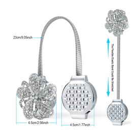 Diealles Vorhang Raffhalter, Vorhang Buckles Holdbacks Gardinenhalter Vorhang Clips Schnallen Blume Mit Magnetschnalle für Haus Dekoration (2 Stück)