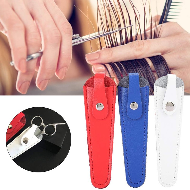 3Pcs Leather Scissors Case Bag,Professional Portable Hair Salon Scissors Holder