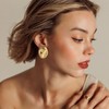 ENSKEFEN Gold Statement Chunky Stud Earrings for Women Geometric Oval